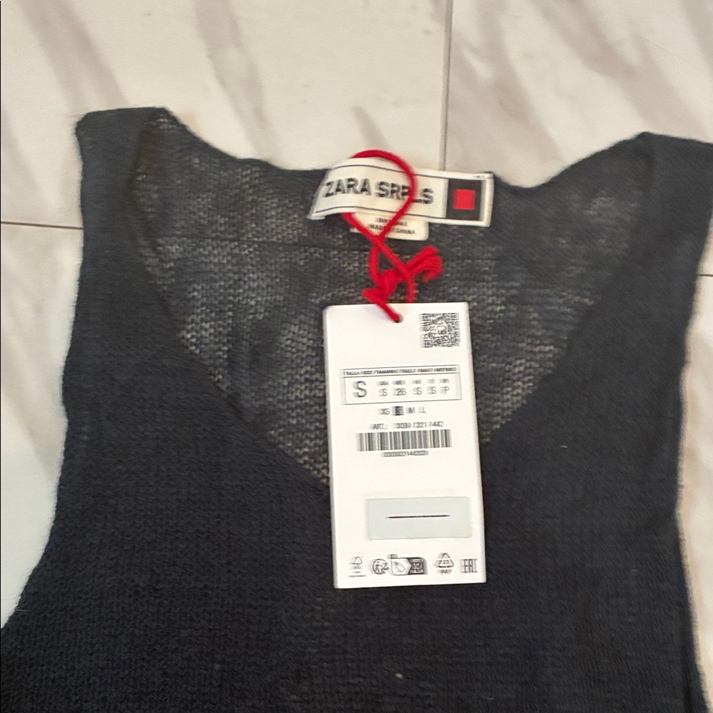 Zara Charcoal Sleeveless Knit Top